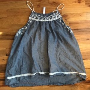 Xhilaration Blue and White Tank Top